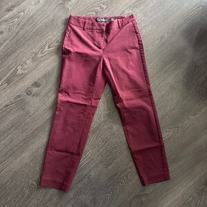 RW&CO Curvy Fit Slim Leg Ankle Pants – Burgundy, Size 6